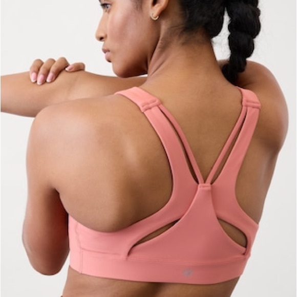 New Athleta M Flex Spacer Tipped Bra Natural Rose small D-DD - Picture 2 of 5